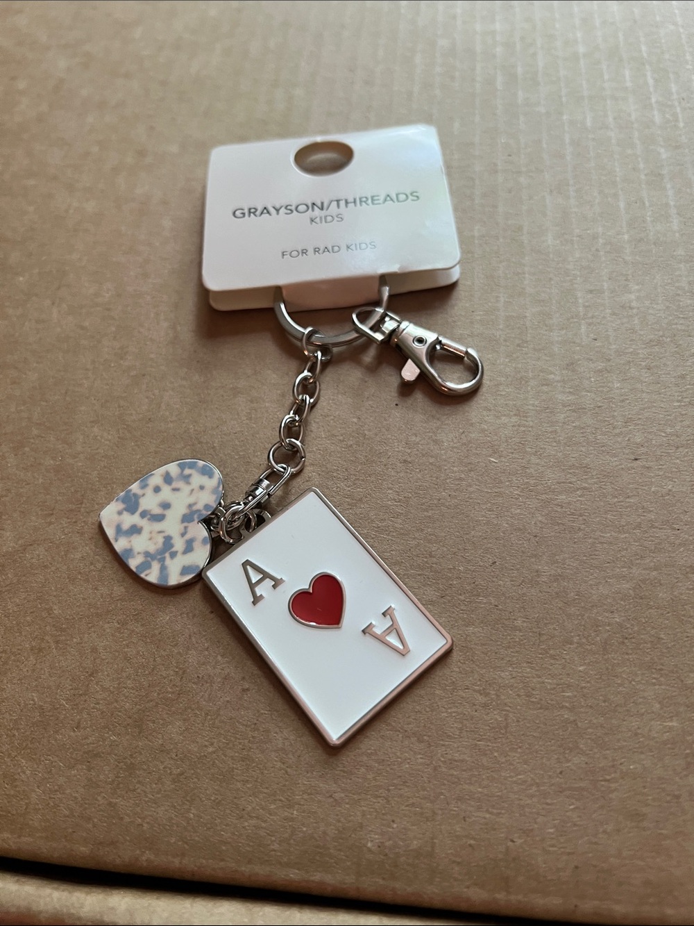 Grayson Threads Red Heart Ace Keychain Charm